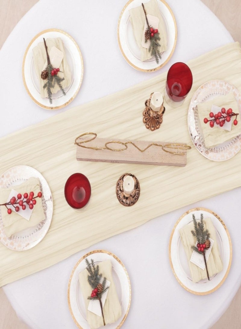 6pcs Cotton Linen Cloth Napkin,50 * 50cm Wrinkled Dinner Napkins,Cloth Napkins，Square Rustic Fringe Napkin for Dinners，Napkins Cloth Handmade for Home Wedding Parties.Washable.(Beige) - Image 5